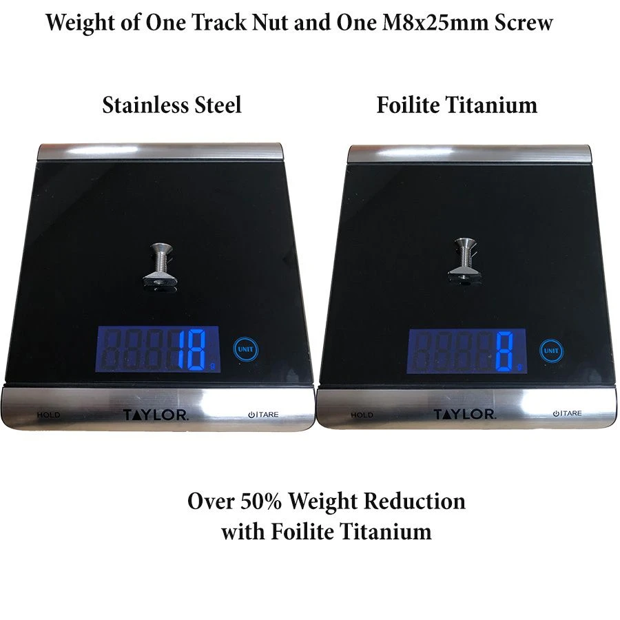 Foilite - M8 Titanium Hydrofoil Hardware Set - 4 Track Nuts And 4 M8 Screws Discounts Apply ! 5 Foilite - M8 Titanium Hydrofoil Hardware Set - 4 Track Nuts And 4 M8 Screws Discounts Apply ! - Image 5