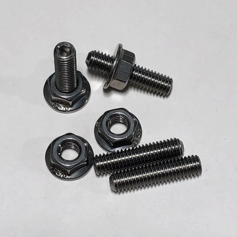 PKS - M6 Studs(4) With Flanged Nuts(4) For Hydrofoil Mounting Discounts Apply ! 1 PKS - M6 Studs(4) With Flanged Nuts(4) For Hydrofoil Mounting Discounts Apply !